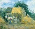 the hay wagon montfoucault 1879 Camille Pissarro